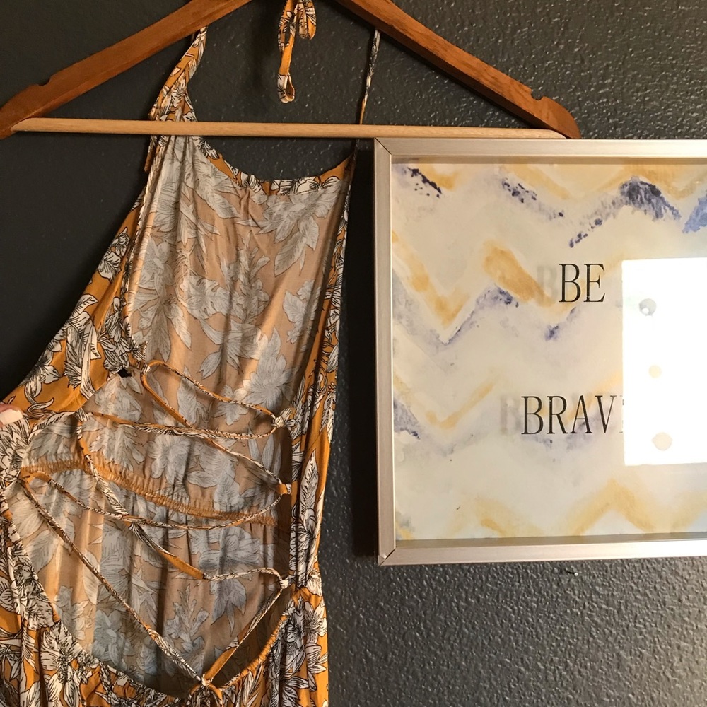 Halter Long Yellow Summer Dress !